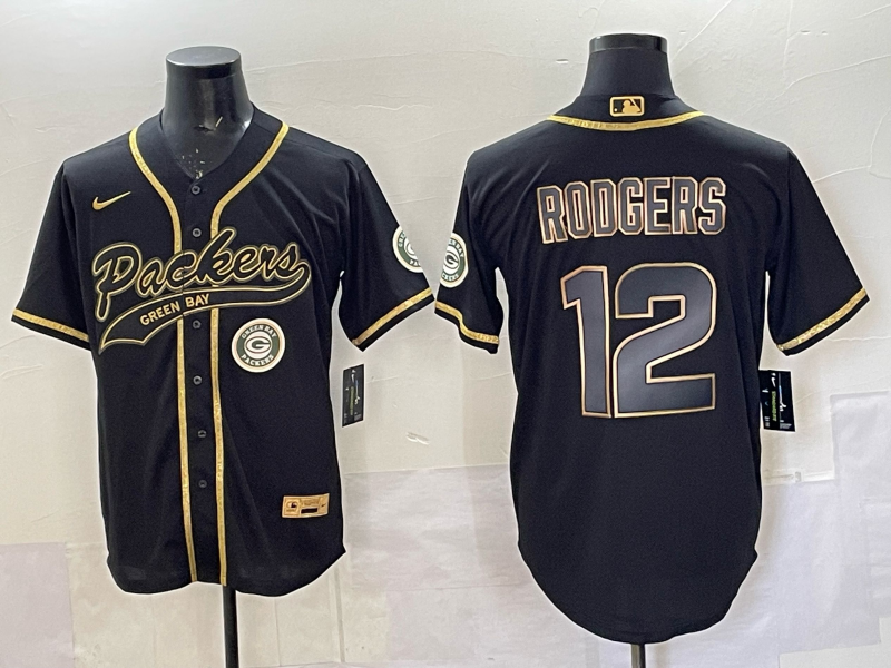 Men Green Bay Packers #12 Rodgers black Nike NFL 2025 jersey 02